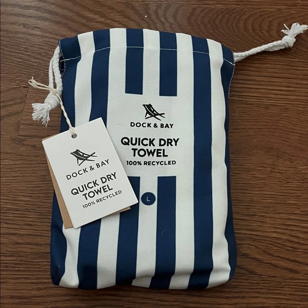 Dock & Bay Quick Dry Beach Towel - Navy & White Stripe